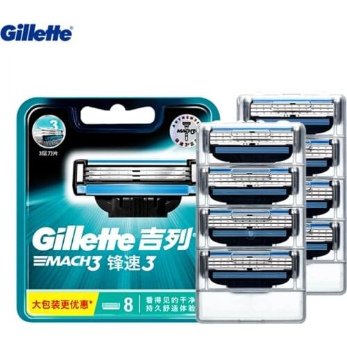New 8pcs Gillette Mach3 Razor Blades Men Shaving Razor Blade For Men Face Hair Remova Sharp 3-Layer Shaver Blade Tool
