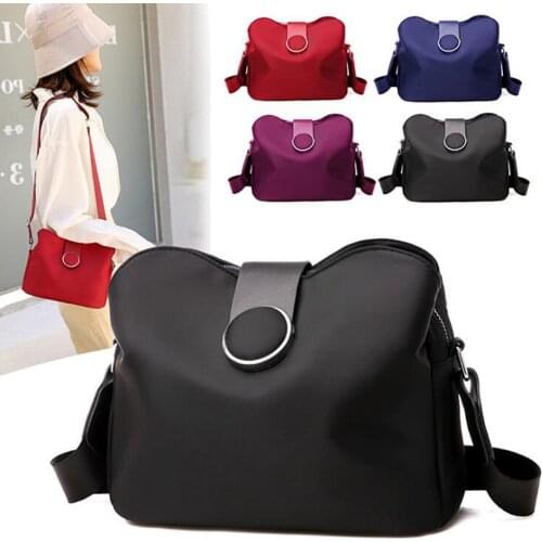 Fashion Women Crossbody Bag Black Soft Nylon Shoulder Bag Patchwork Messenger Bag Small Flap Bags Bolsas Feminina 2021