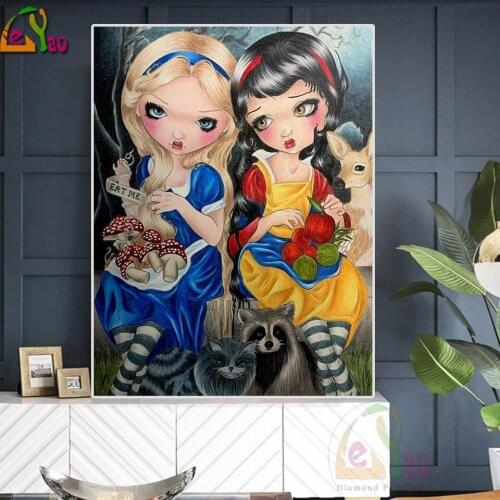 Cartoon Girl Ghost Face Fairy Square Diamond Embroidery Angel Cartoon 5D DIY Round Cross Stitch Art Painting Kit Home Decoration