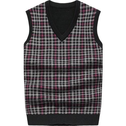 Men Wool Sleeveless Vest V-Neck Soft Patchwork Warm Slim Fit Quality No Yq Clothing Knitted Casual Male Brand Sweater Pull Homme