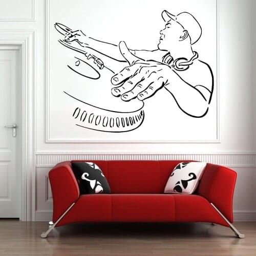 Music DJ Wall Stickers For Night Club Pop Music Cool Vinyl Wall Decal Decor Boys Room Nodic Home Decoration Self-adhesive W794