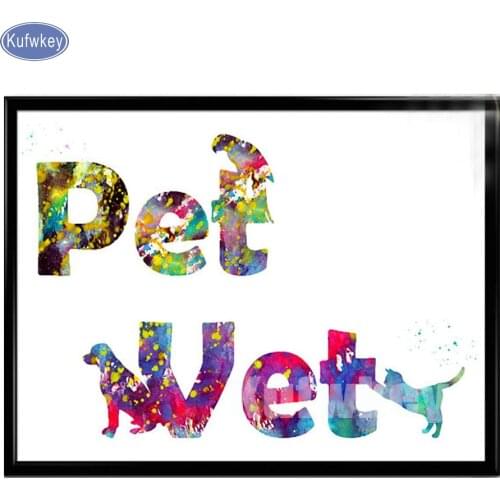 5D DIY Diamond Painting Full Square Drill "Pet Vet" Embroidery sale set Cross Stitch Home Wall Art Decor gift Mosaic Crafts kit