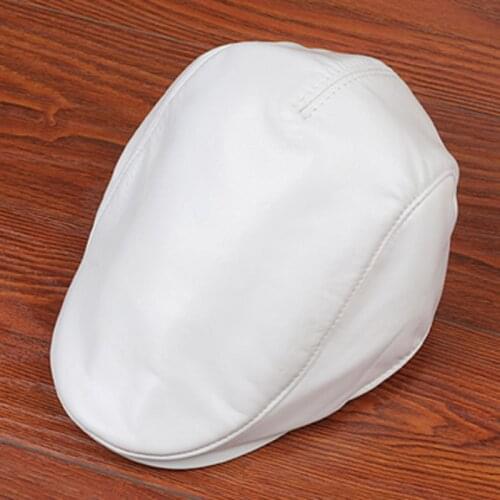 Svadilfari New 2018 100% High Quality Genuine Leather Visor Cap Mens Berets Fashion Autumn Winter Real Sheepskin Hats For Women