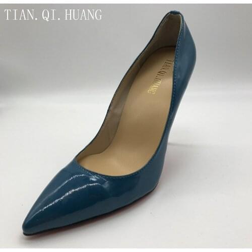 New Woman High Heels Pumps Wedding Bridal Shoes Black Heels Women Shoes High Heels Women Pumps Genuine leather TIAN.QI.HUANG
