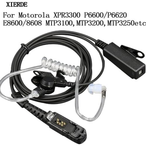 PPT Headset Speaker for Motorola Xir P6600 P6620 XPR3300 XPR3500 MTP3250 Two Way Radio Walkie Talkie Air Acoustic Tube