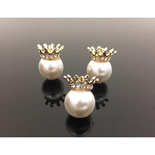 SEA MEW 18mm*24mm Fashion Metal Alloy Pearl Rhinestone Connectors Charm For Jewelry Making 20PCS