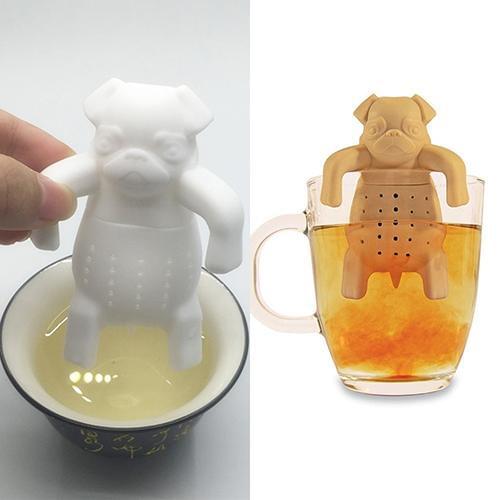 Lovely Pug Food-grade Silicone Tea Leaf Strainer Infuser Herbal Spice Filter Tea Strainer Infuser Herbal Spice Filter Infuser Te