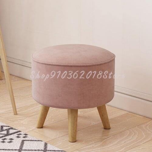 Nordic Solid Wood Stool Stool Changing Shoes Stool In Front Of Home Simple Small Living Room Light Luxury Small House Cloth Stoo