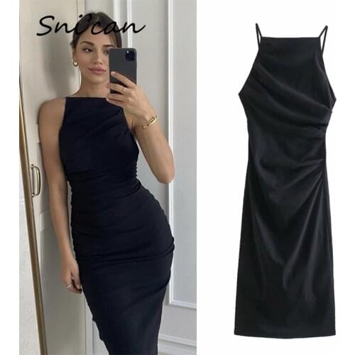 Черные летние платья Snican China At AliExpress