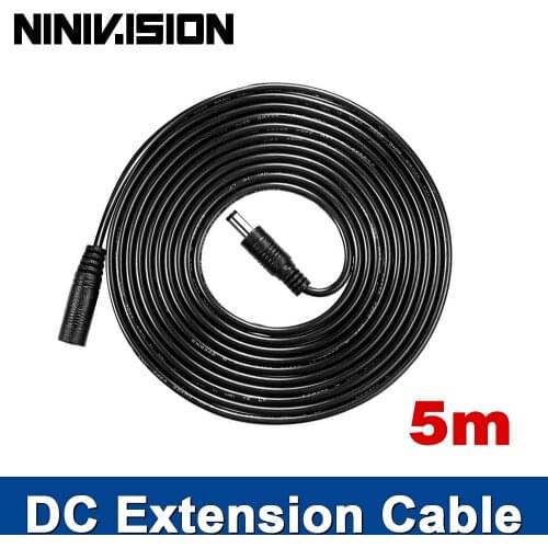 5 Meters DC 12V Power 5M Extension Cable 5.5mmx2.1mm DC Plug For CCTV Camera 12 Volt Extension Cord