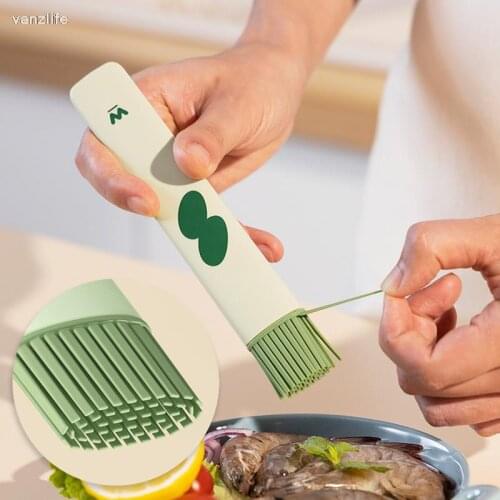 Vanzlife Baking Barbecue Oil Brush Kitchen Household Baking Tools High Temperature Resistant Brush Oil Brush Silicone Brush
