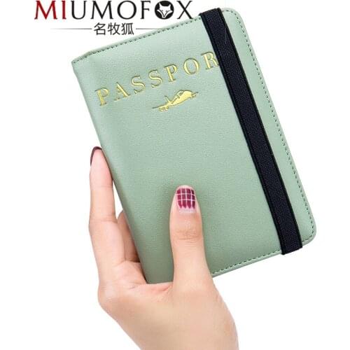 2020 Cow Leather RFID Vintage Business Passport Covers Holder ID Bank Card Women Men PU Leather Wallet Case Travel Accessories