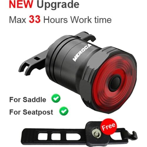 Sucaryan Smart Bicycle Rear Light Auto Start/Stop Brake Sensing IPx6 Waterproof USB Charge Cycling Tail Taillight Bike LED Light