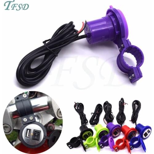 DC 12V-24V USB Car Charger Motorcycle Charger with Switch Socket Plug Waterproof Phone Charger For Kawasaki NINJA 250R 300R Z800