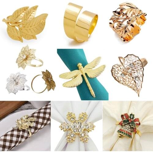 1Pcs Napkin Rings Hollow Out Flower For Dinner Parties Birthdays Weddings Family Gatherings Table Decor Napkin Holder