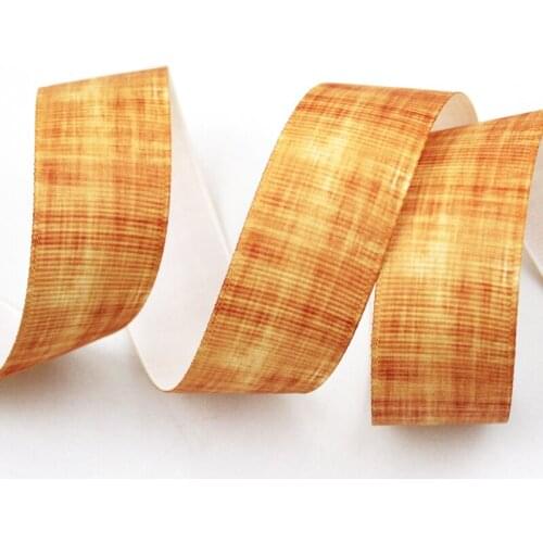 10 yards 1-1/2"(38mm) retro style wood stripes print grosgrain fabric ribbon for Sewing Wedding Decor