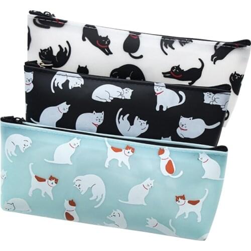 10pcs/lot Kawaii Cat Animal Jelly soft pencil bag Party Favors school pencil case office school supplies Gift for kids Wholesale