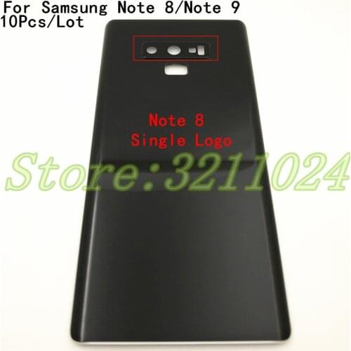 10Pcs For Samsung Back Battery Cover Note8 Note9 For Samsung Galaxy Note 8 N950 Note 9 N960 Back Rear Glass Case +Camera Lens