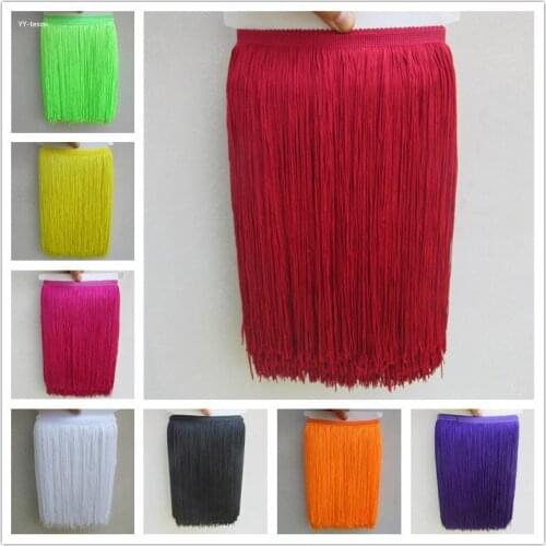 10Yards 30CM Long Lace Fringe Trim Polyester Tassel Fringe Trimming For Diy Latin Dress Stage Clothes Accessories Lace Ribbon