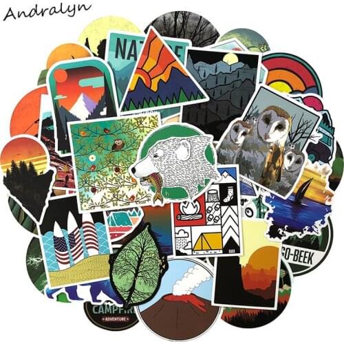 50 Pcs/Set Travel Exploration Outdoors Sticker For Car Laptop Guitar Motocycle Luggage Skateboard Diary Stationery Toys Stickers
