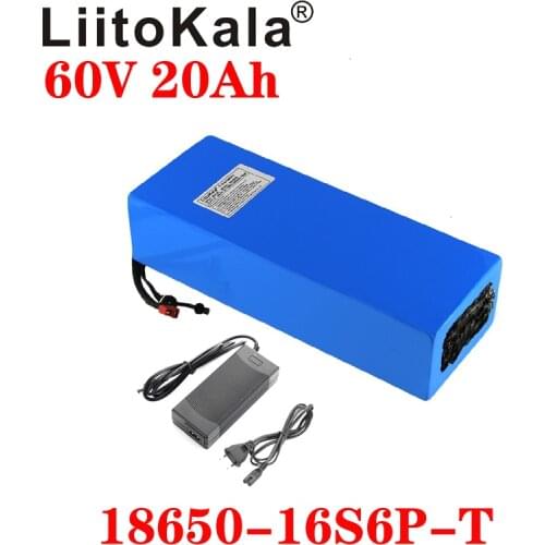LiitoKala 60V ebike battery 60V 20Ah lithium ion battery electric bicycle battery 60V 1500W electric scooter battery