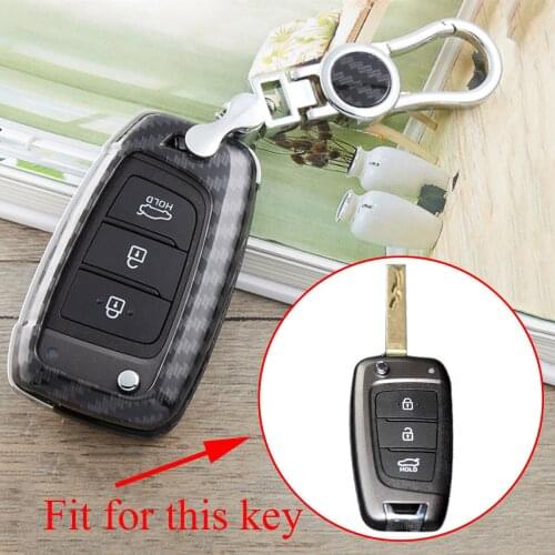 Accessories Cover Key Case Parts Fit For Hyundai Celesta 2017 2018 Key Fob Bag Holder Trim Carbon Fiber Texture