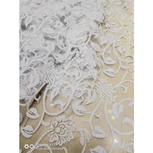 White and black New Arrival glued glitter african Tulle lace fabric African net lace JRB-8.1311 for women dress