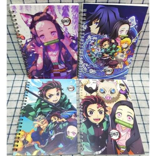 Demon Slayer Kimetsu No Yaiba A5 Notebook Cute Kamado Tanjirou Nezuko Anime pattern Coil Notepad Diary Book kids stationery gift