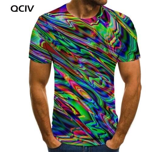QCIV Brand Dizziness T-shirt Men Colorful Tshirts Casual Abstract Funny T shirts Graphics Anime Clothes Short Sleeve Hip hop