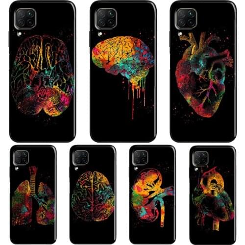 Human Heart Brain Lungs Case For Huawei P30 Lite P20 P40 Pro Mate 20 P Smart 2021 2019 Nova 5T Honor 9X 8X 10i 8A
