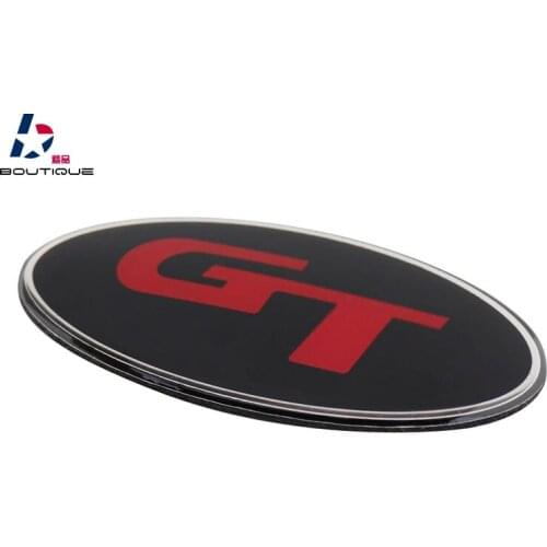 Black Red GT for All Vehicle Engine Hood Front Rear Trunk Emblem Badge Sticker