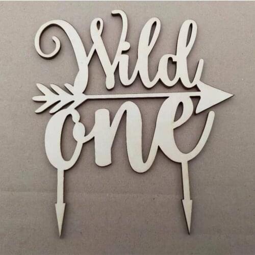Baby Shower Party Cake Topper Wild One Cupcake Toppers Kids Birthday Party Decorations 17.5x15cm