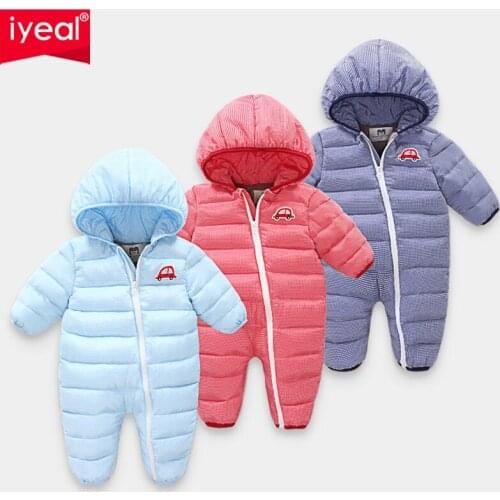 IYEAL Baby Winter Romper For Newborn Girl Boy Clothes Toddler Baby Jumpsuit Overalls Thick Warm Girl Overalls Infant Clothing