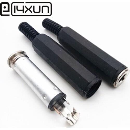 EClyxun 1pcs 6.35mm 1/4 " TRS Audio Socket Jack 3 Pole female solder wire type plastic shell headphone socket Audio Connector