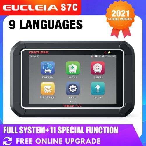 EUCLEIA S7C OBD2 Scanner Professional Diagnostic Code Full System DPF EPB TPMS Oil Service Reset Multiple Languages Car Tools
