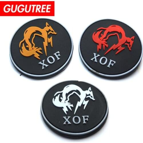 GUGUTREE embroidery HOOK&LOOP patch fox patches badges applique patches for clothing AD-273