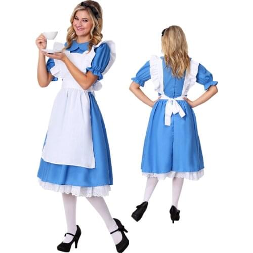 Carnival Halloween Lady French Maid Servant Costume Victorian Lovely Waitress Fantasy Uniform Cosplay Fancy Party Dress
