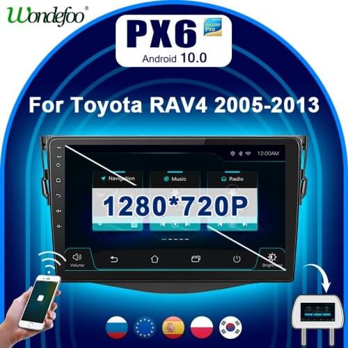 2 din Android 10 car radio PX6 For Toyota RAV4 3 XA30 2005 2013 car stereo autoradio GPS navigation auto audio 2din multimedia