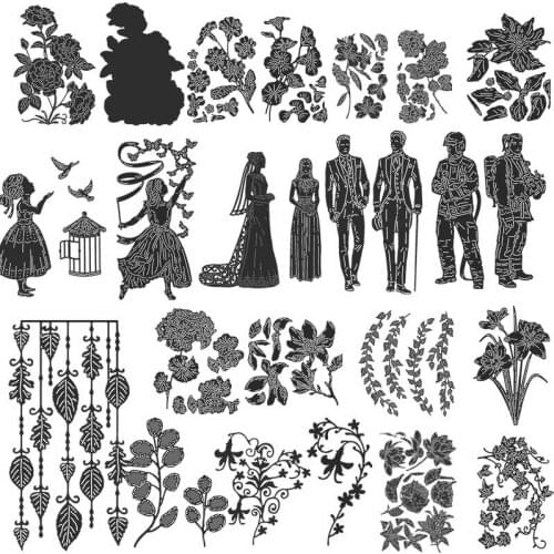 Bloom Flower Soldier Man Girl Metal Cutting Dies Stencils For DIY Scrapbooking Decoration Embossing Supplier Handcraft Die Cut