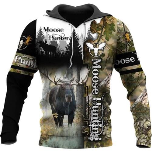 Hunting Deer 3D Printed Mens Hoodies Harajuku Streetwear Autumn Hooded Sweatshirt Unisex Casual Jacket Tracksuits TD1181192295