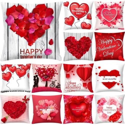 Pillowcase Letter Home Decoration Heart Print Sofa Pillowslip for Chair