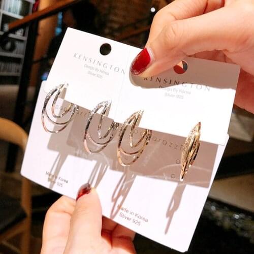 Multiple Trendy Round Gold Chic O Shaped Hoop Earrings Womens Chunky Hoops Geometrical Brass Earrings Minimalist