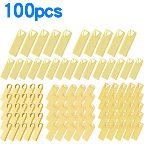 Bulk 100pcs free logo Pendrive 64GB 128GB Metal USB Flash Drive 4gb 8gb 16gb 32gb waterproof memory stick usb 2.0 U disk gift