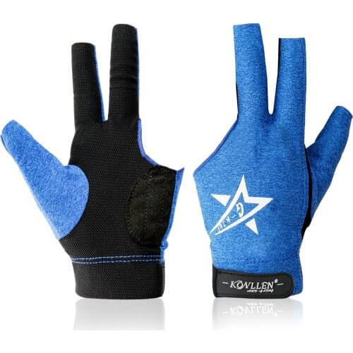 Original KONLLEN Billiard Gloves One Piece Left Hand 3 Fingers Purple/Blue/Pink/Green Snooker Pool Gloves Billiard Accessories