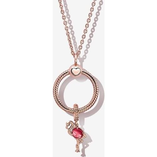 925 Sterling Silver 2020 New Arrival Autumn Small Pave O Pendant Charm Fit Original Pandora Necklace Jewelry