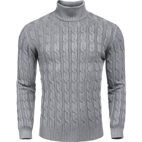 PARKLEES Thick Warm Twist Sweater Men Turtleneck Brand Solid Sweaters Slim Fit Pullover Knitwear Male Jumper Korean Clothes