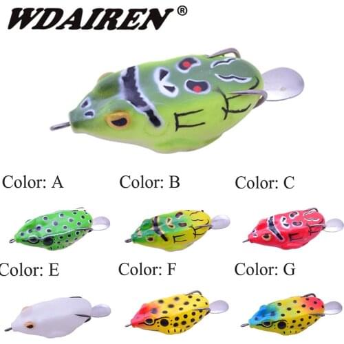1PCS 5cm 10.5g soft tube bait plastic fishing lures frog lure treble hooks Topwater ray frog artificial soft bait NE-460