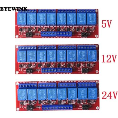 8 Channel 5V 12V Relay Module Board Shield with Optocoupler Support High and Low Level Trigger for Arduino
