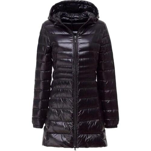 Brand New Down Parka Winter Down Jacket Women Long White Duck Down Jacket Outwear Ultralight Hooded Thin Hat Coat Plus Size 7XL