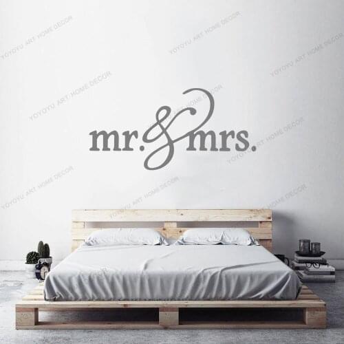 Mr and Mrs Quote Vinyl Removable Wall Stickers Love Wallpaper Home Decor Bedroom Art Decal Bar Decoration Garage Sticker CX1834